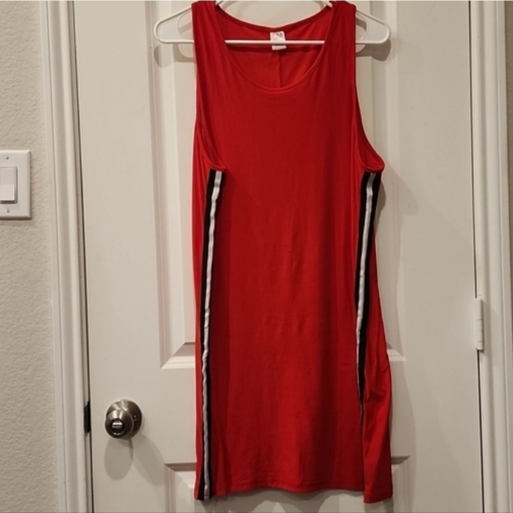 Signature Stripe‎ Red Mini Tank Dress - Picture 3 of 4